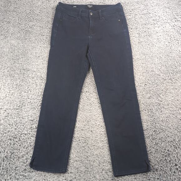 NYDJ Jeans Women 10 Blue Stretch Normcore High Rise Straight Shape Fit Denim - Picture 3 of 10